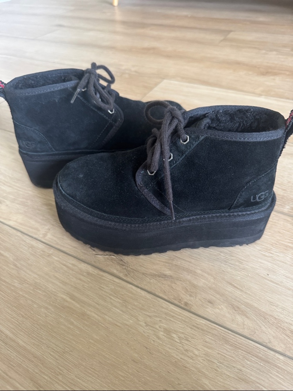 UGG Black Suede Platform Boots